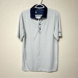 Boston Scott Polo Shirt Mens Purple Green Dot Golf Performance UPF Stretch Sz M